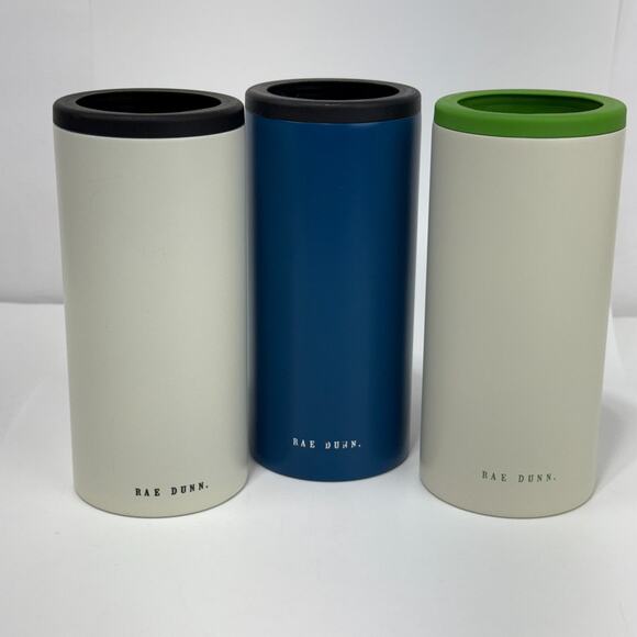 Lot of 3 Stainless Steel Insulated Slim Can Cooler by Rae Dunn Assortment - Picture 7 of 12